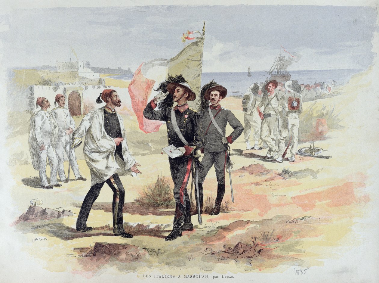 Italialaiset joukot miehittivät Massaouan Eritreassa vuonna 1885 tekijältä French School