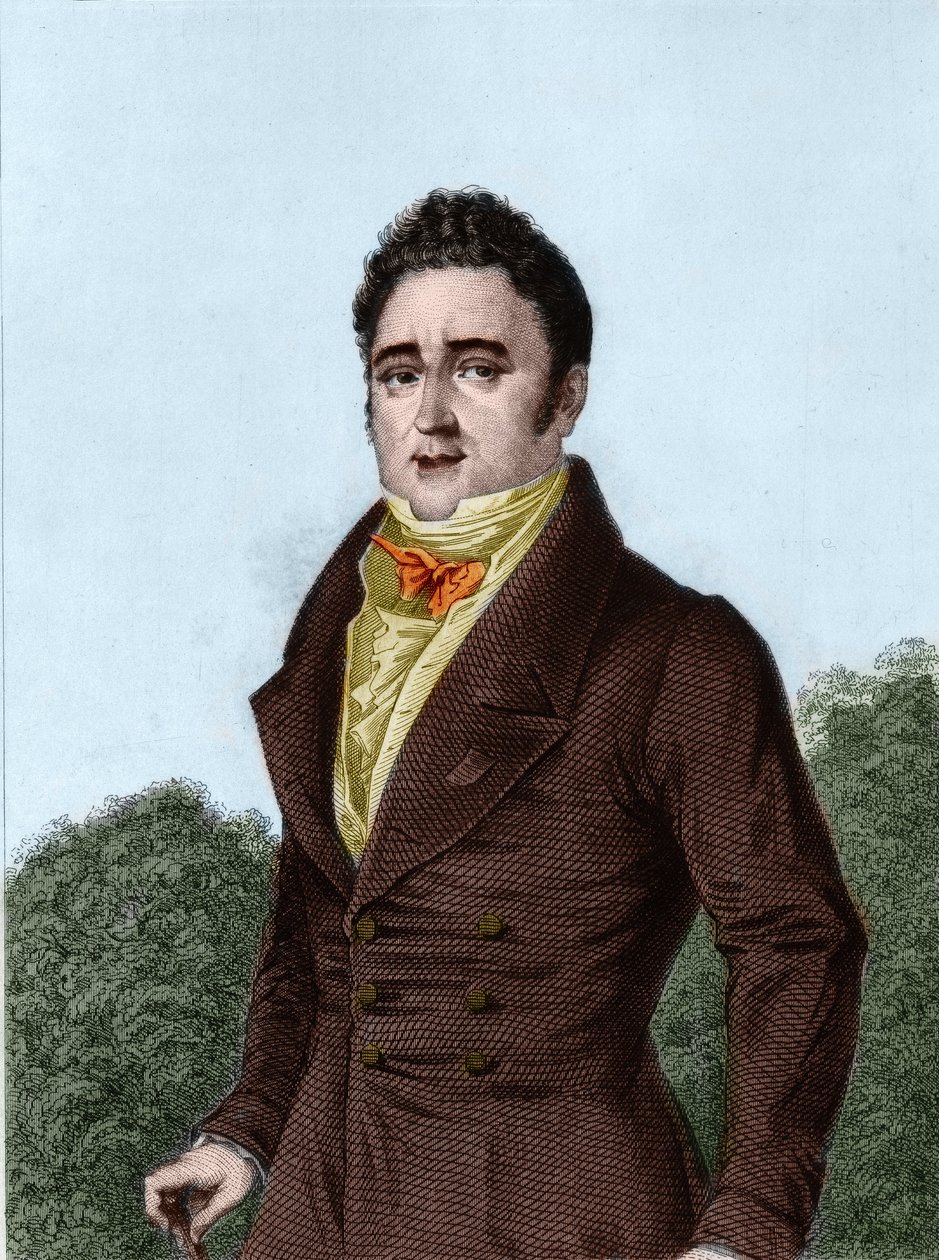 Jacques Lafitte (1767-1844), ranskalainen pankkiiri ja poliitikko - kaiverrus "Louis Philippen poliittisen ja yksityiselämän historiaan" tekijältä French School