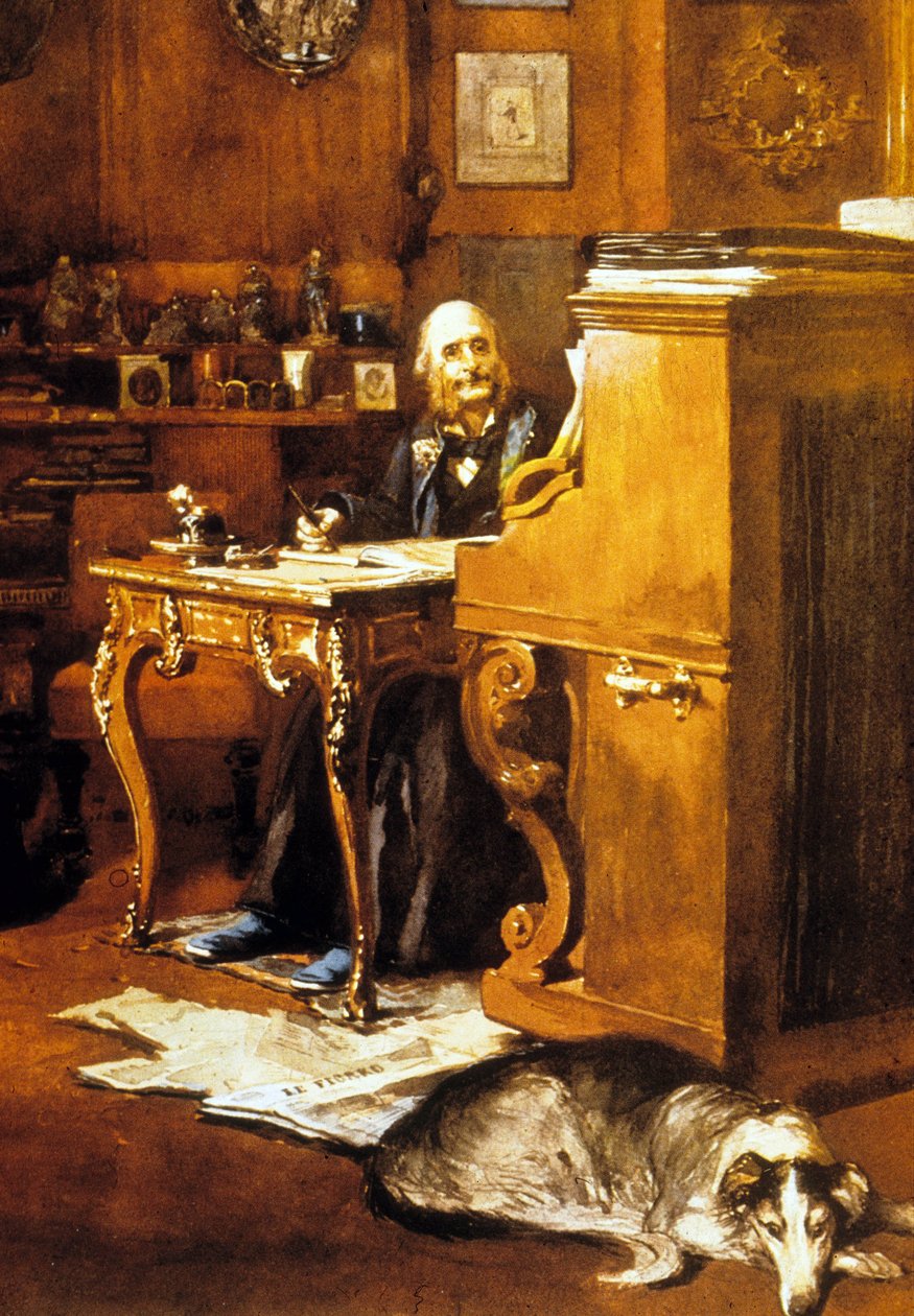 Jacques Offenbach (akvarelli paperille) tekijältä French School