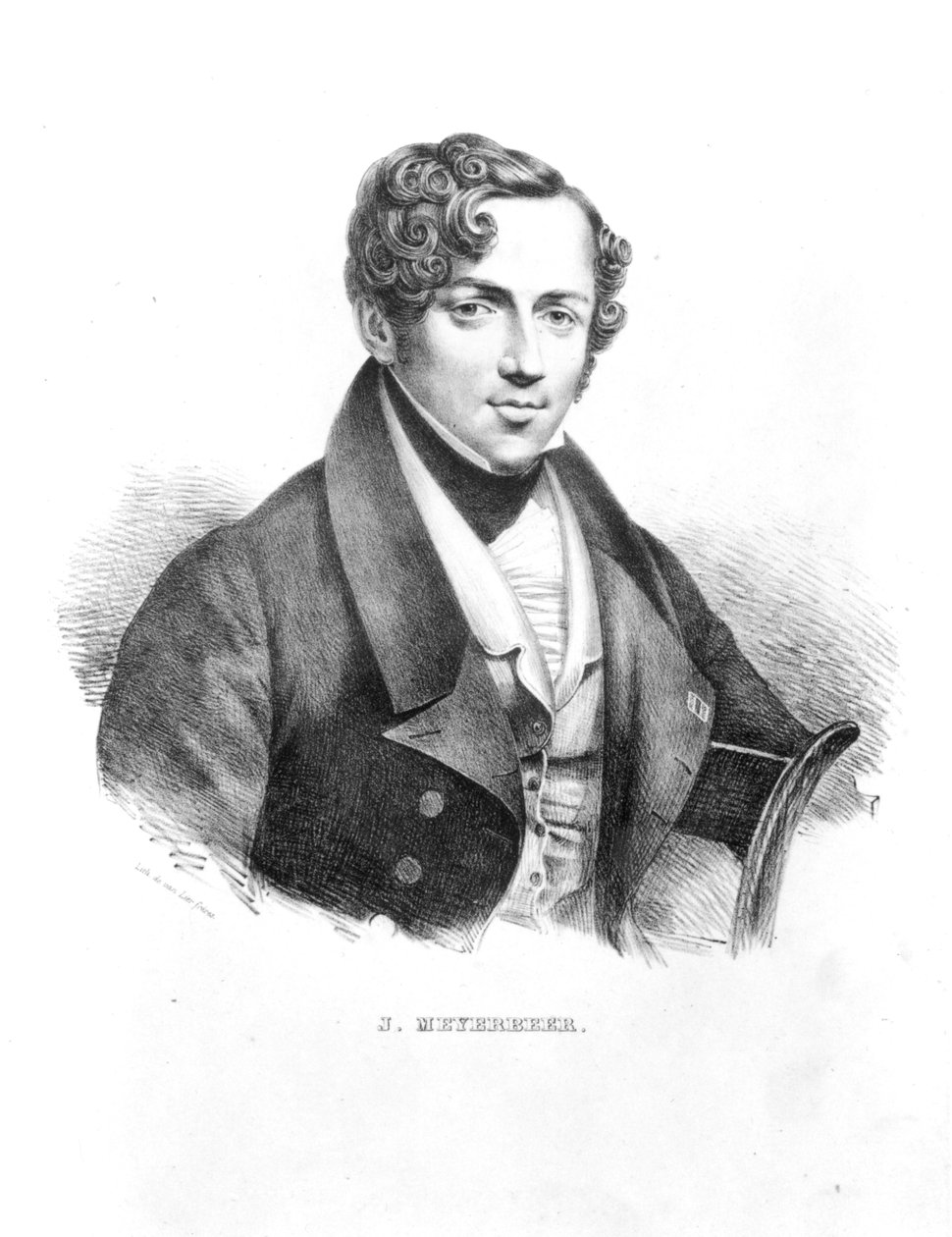 Jakob Meyerbeer (1791-1864) saksalainen säveltäjä, van Lier-veljesten kaiverrus tekijältä French School