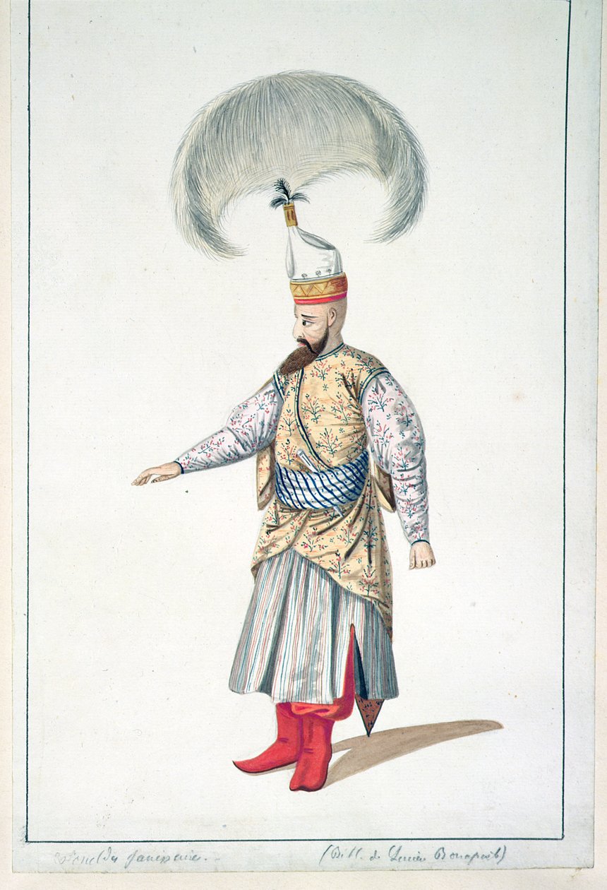 Janissary upseeri, ottomaanien aika, 1700-luvun kolmas neljännes (wc paperilla) tekijältä French School