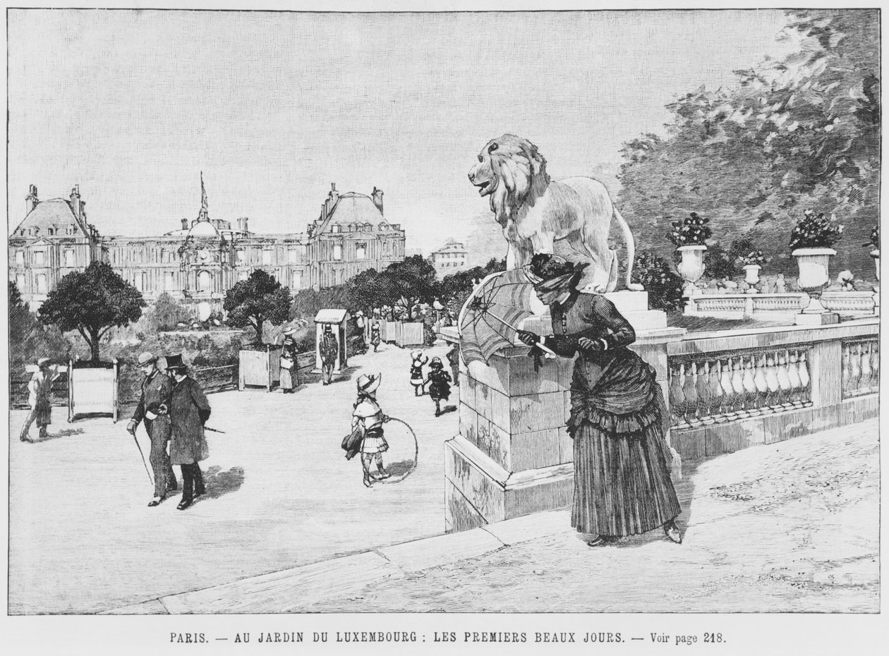 Jardin of Luxemburg, ensimmäiset kauniit päivät, n. 1870-80 tekijältä French School
