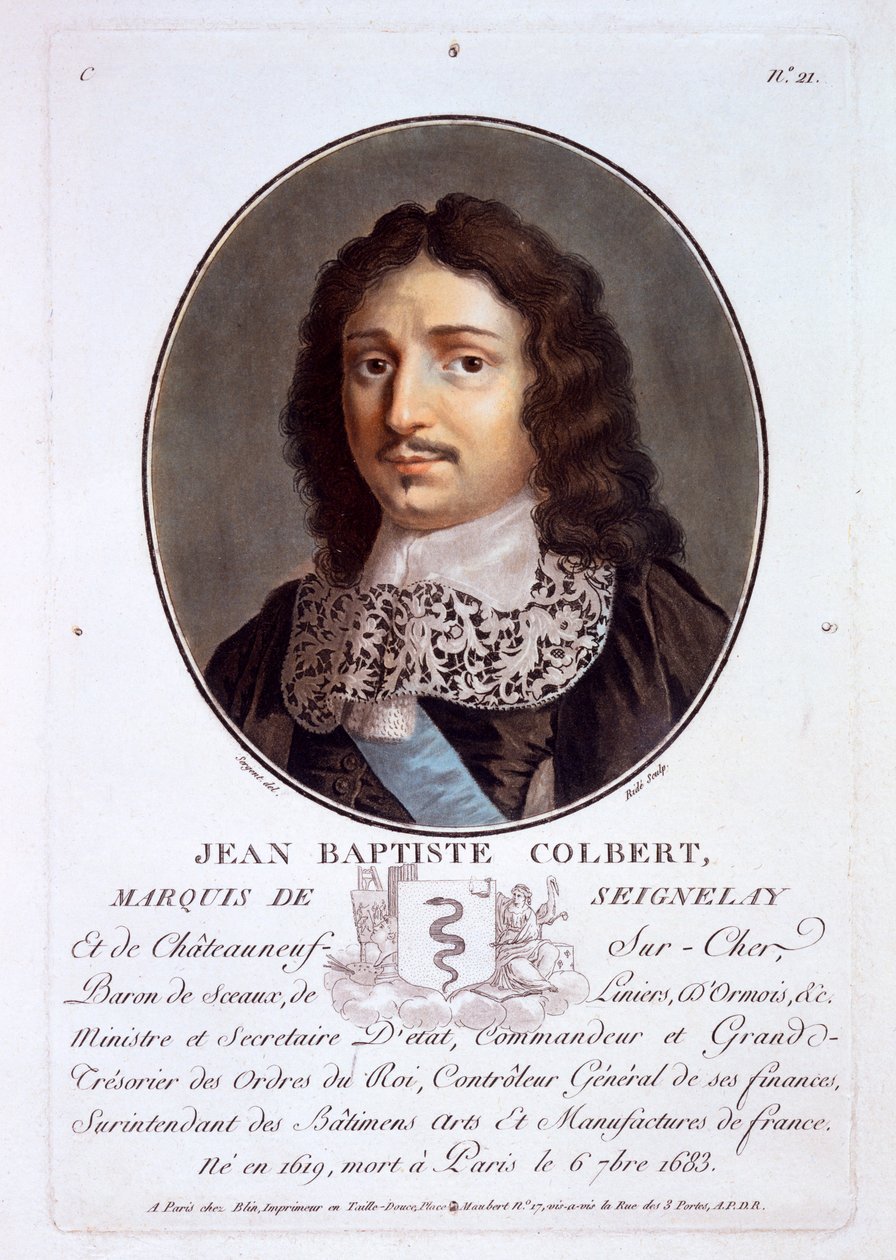Jean-Baptiste Colbert, Marquis de Seignelay, teoksesta Portraits of Great Men, Ilstrious Women, and Memorable Subjects of France, julkaistu 1787-92 tekijältä French School
