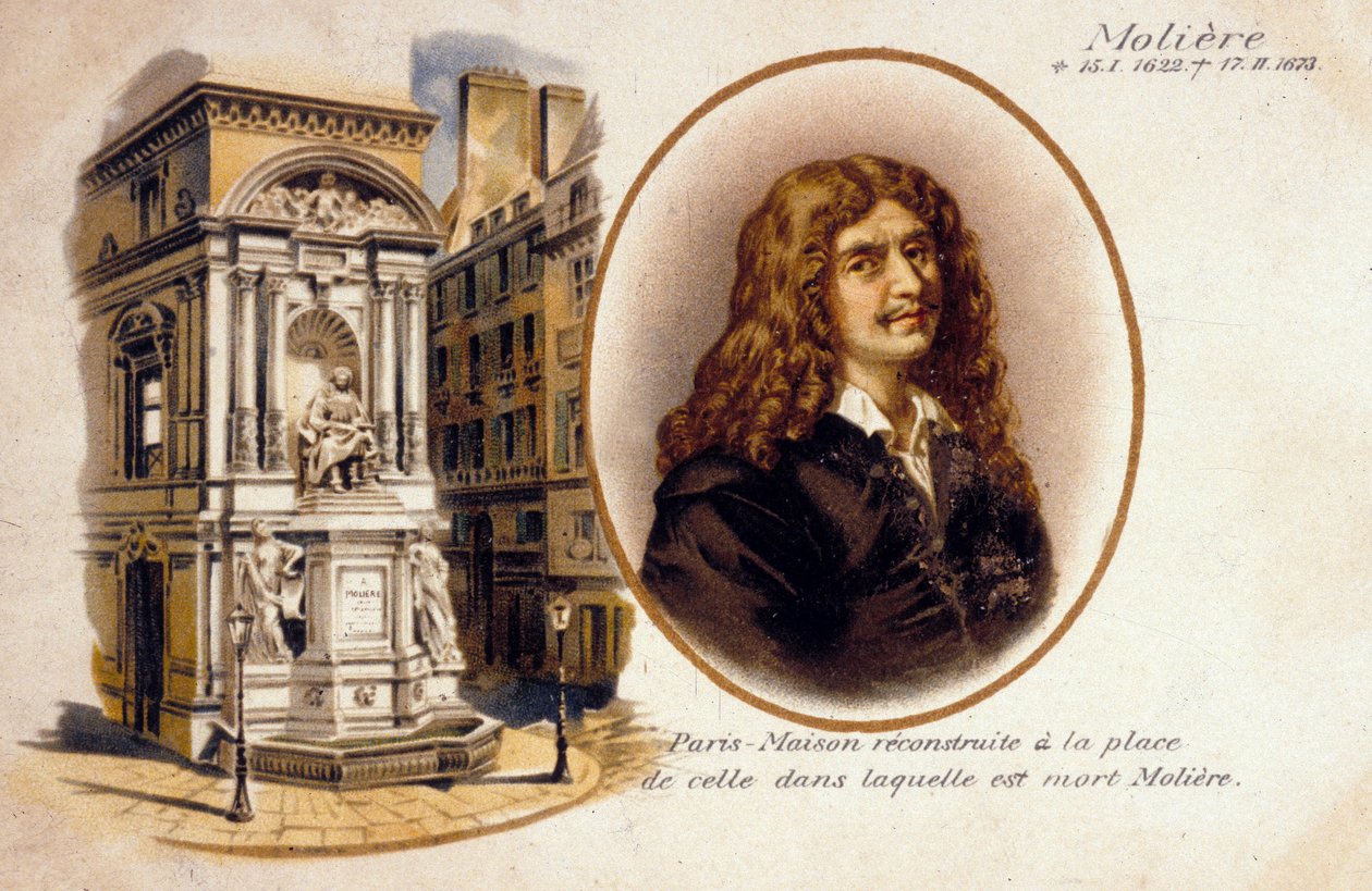 Jean-Baptiste Poquelin, alias Moliere (värilitho) tekijältä French School