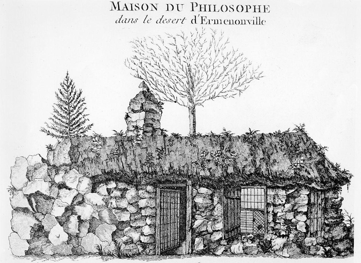 Jean-Jacques Rousseaun Eremitaaši Ermenonvillessä (katso myös 168374) tekijältä French School