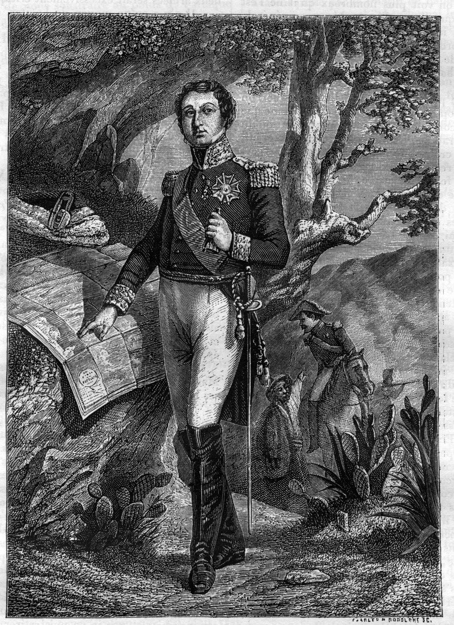 Jean-de-Dieu Soult (1769-1851) Dalmatian herttua - Jean de Dieu Soultin (1769-1851) Ranskan marsalkka, Dalmatian herttua täyspitkä muotokuva teoksessa "Imperiumin historia konsulaatin historian jälkeen" kirjoittanut Adolphe Thiers -1879 - yksityinen kokoel tekijältä French School