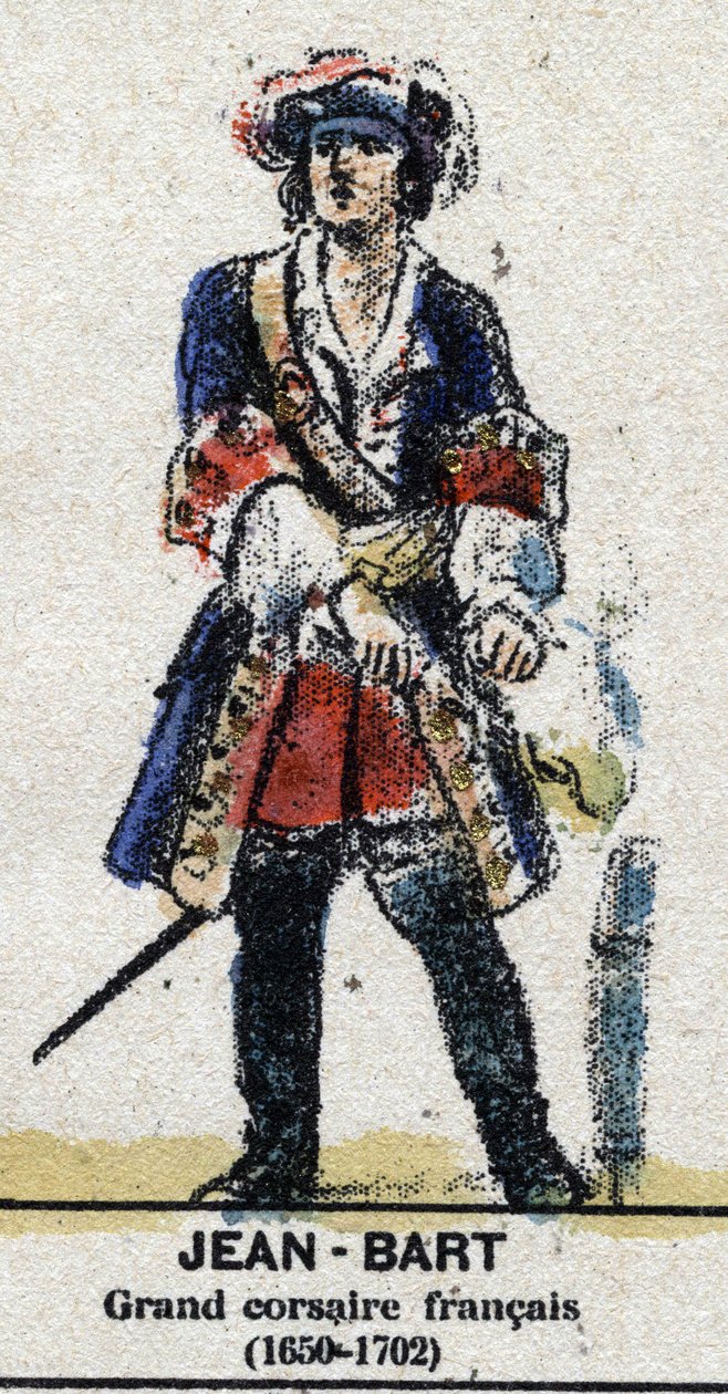 Jean Bart (1650-1702), ranskalainen merimies, korsairi. "" Galeriede Ranskan kuninkaat ja kuningattaret ja maineikkaat hahmot vuosina 1643-1895" Kuva epinalista. tekijältä French School