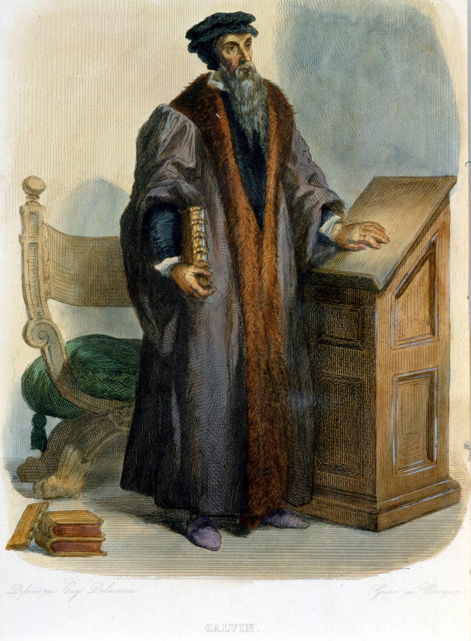 Jean Calvin (Jean Cauvin, ranskalainen uudistaja ja kirjailija (1509-1564) - teoksessa "" Le Plutarque francais", toim. Mennechet tekijältä French School