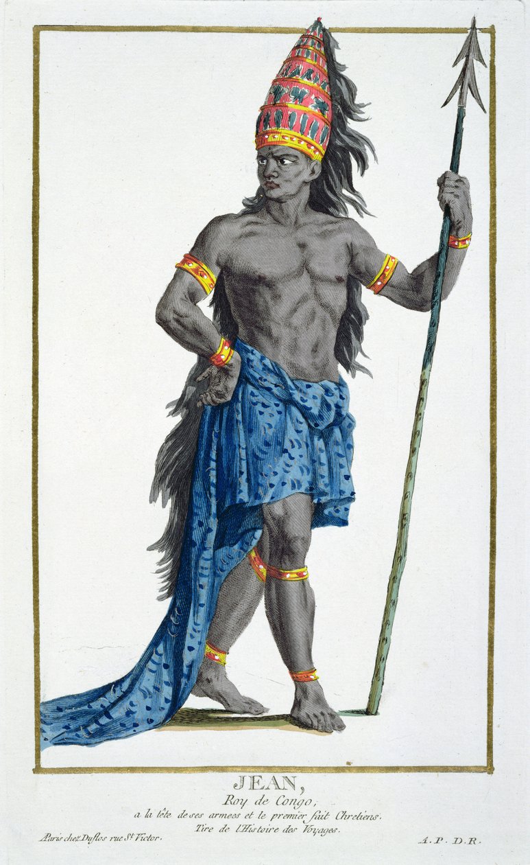 Jean, Kongon kuningas, kaiverrus Pierre Duflos (1742-1816), 1780 (kuparikaiverrus) tekijältä French School