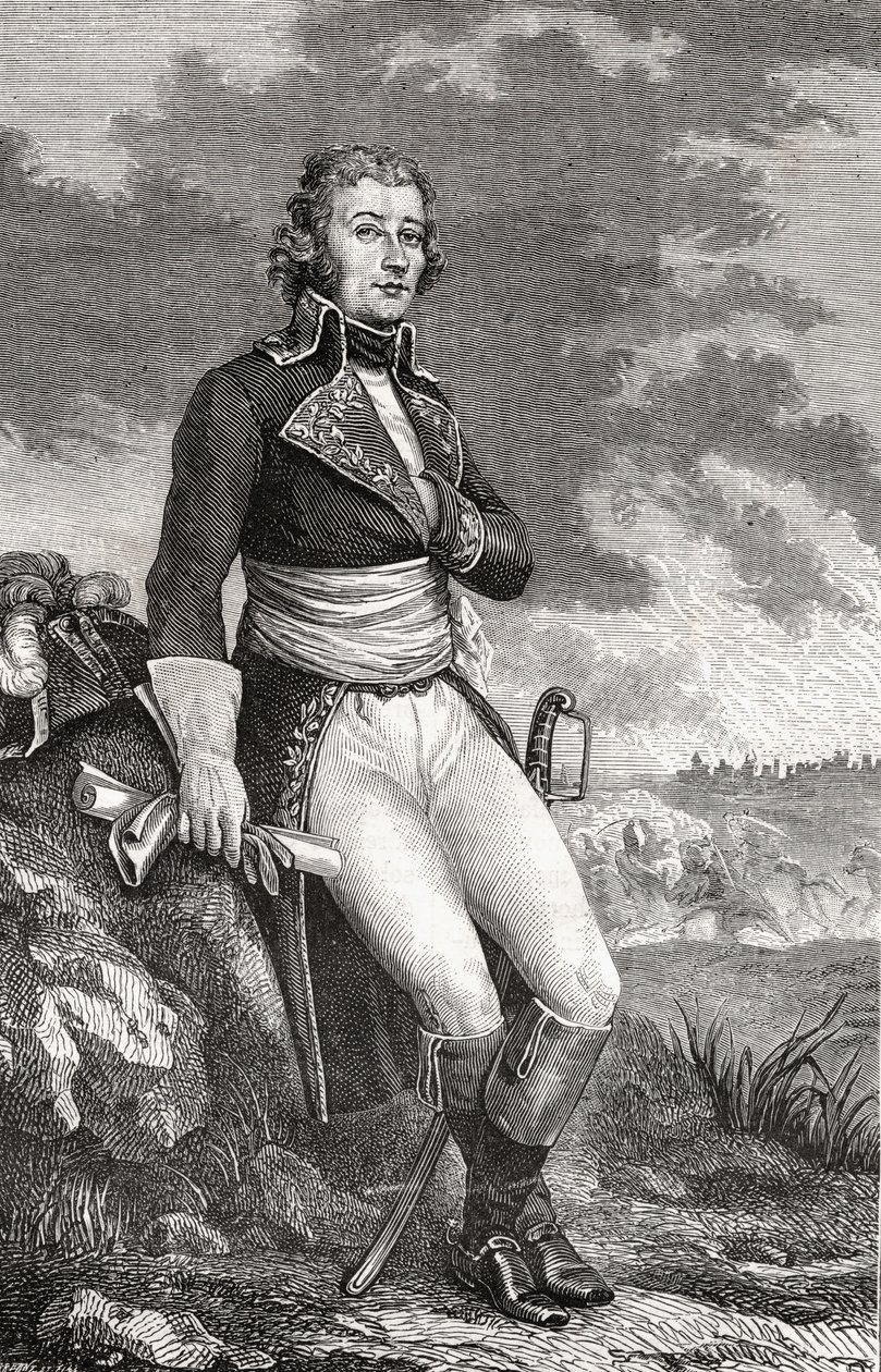 Jean Victor Marie Moreau (1763-1813) Parmentierin kaiverruksesta, Louis Blancin (1811-82) teoksesta "Histoire de la Revolution Francaise" 1847-62 tekijältä French School