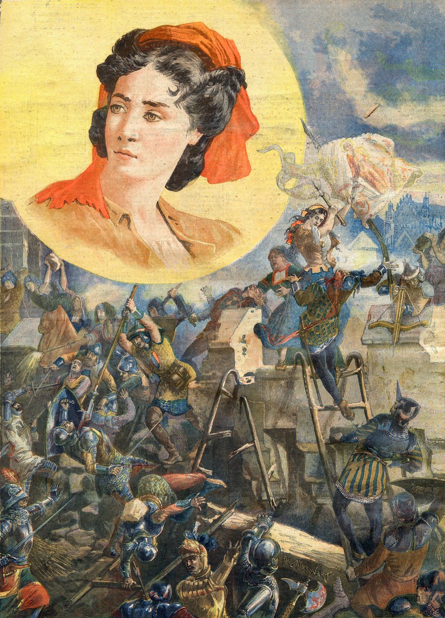 Jeanne Laisne (1456-?), joka tunnetaan nimellä Jeanne Fourquet, lempinimeltään Jeanne Hachette Heroine francaise - Jeanne Hachette Beauvais