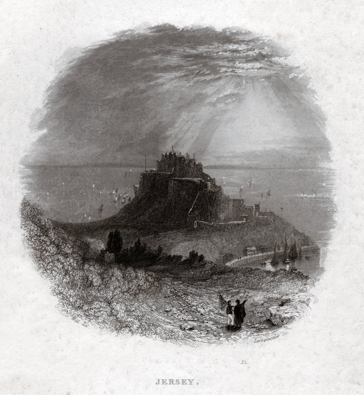 Jerseyn saari. (kaiverrus, n. 1850) tekijältä French School