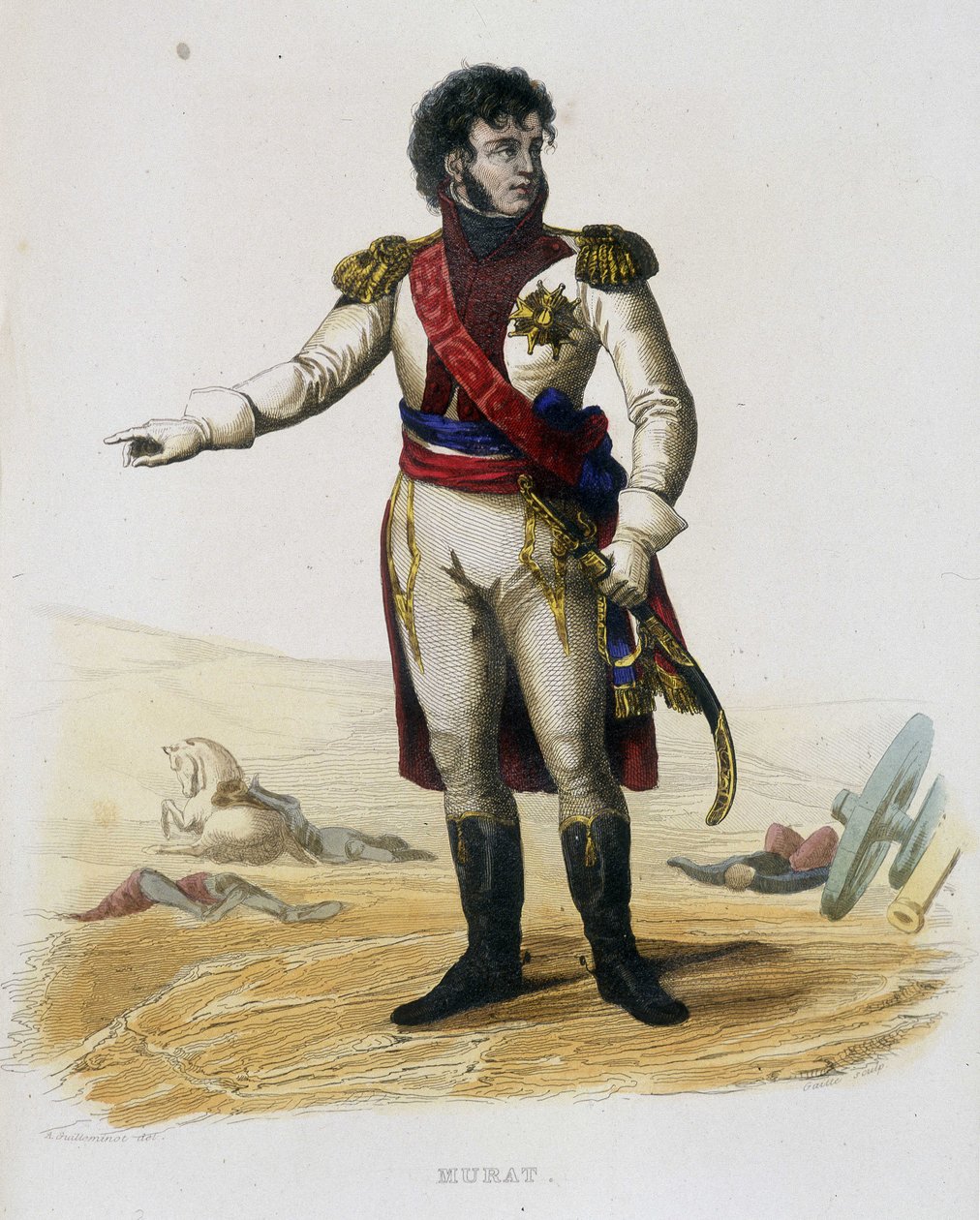 Joachim Murat (Gioacchino Murat) (1767-1815), Ranskan marsalkka ja Napolin kuningas - elokuvassa "Plutarque Francais" tekijältä French School