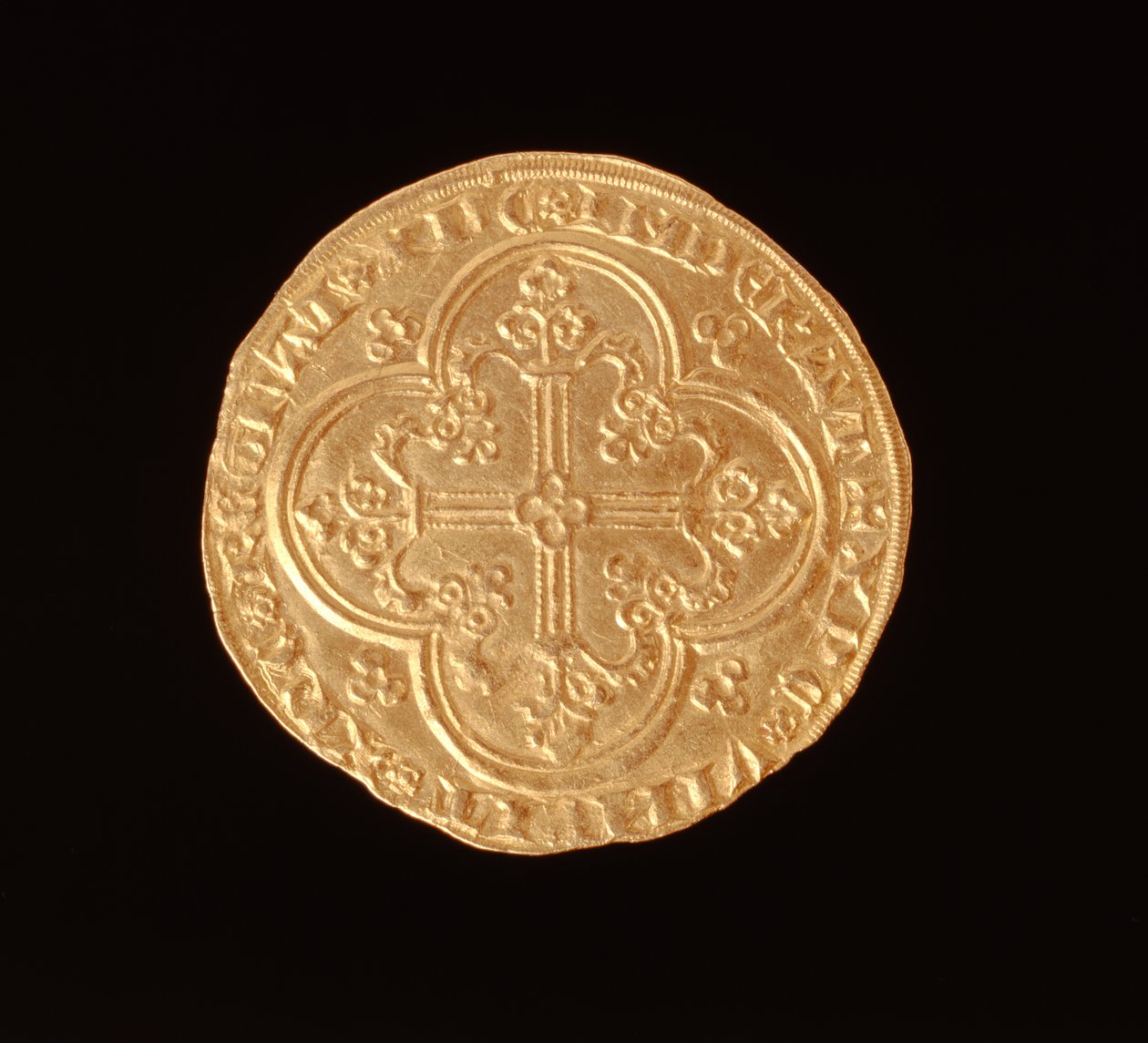 Johannes II Hyvä (1319-64) Ranskan kuningas, Franc a Cheval, 1350-64 (kääntöpuoli) (kulta) (kuosi 168067) tekijältä French School