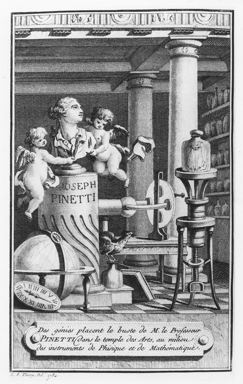 Joseph Pinetti (1750-1800), kuvitus teoksesta Amusements physiques, L.S. Thiery, 1784 tekijältä French School