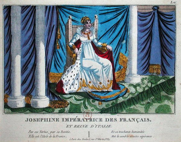 Josephine (1763-1814) Ranskan keisarinna ja Italian kuningatar (väri litho) tekijältä French School