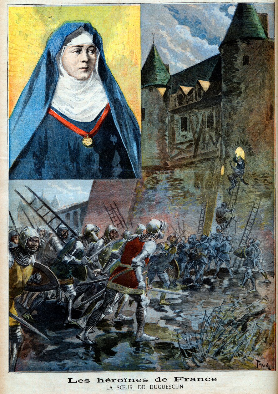 Julienne Duguesclin (1377-1404) benediktiiniläisnunna, kuvitus "Le Petite Journal" 23. heinäkuuta 1894 (kaiverrus) tekijältä French School