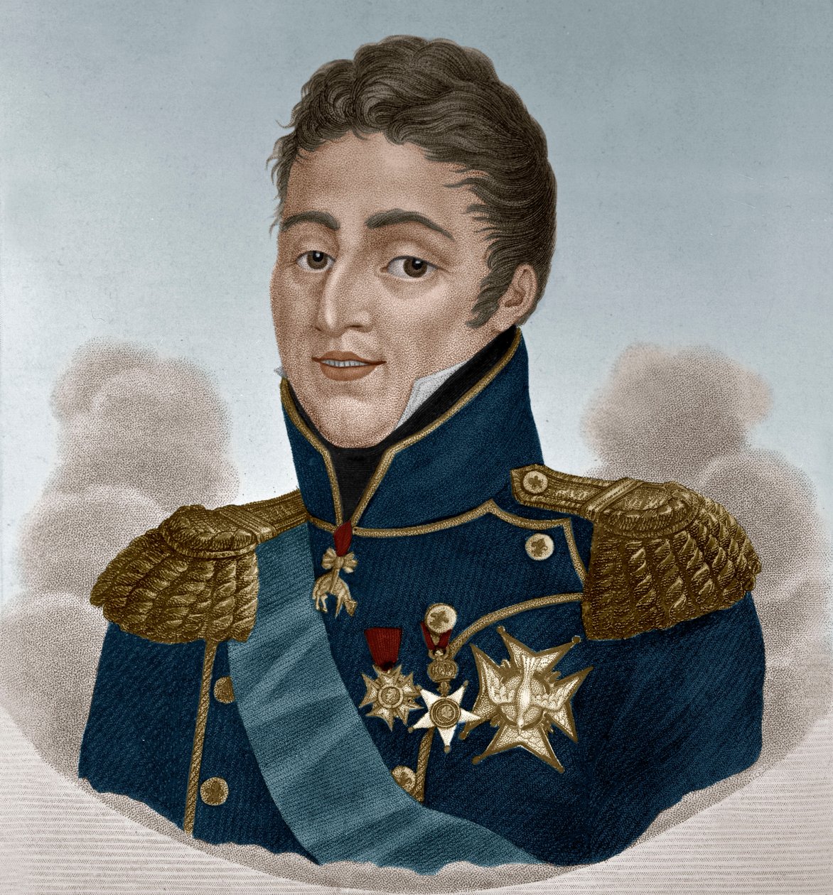 Ranskan kuningas Kaarle X (värillinen kaiverrus) tekijältä French School
