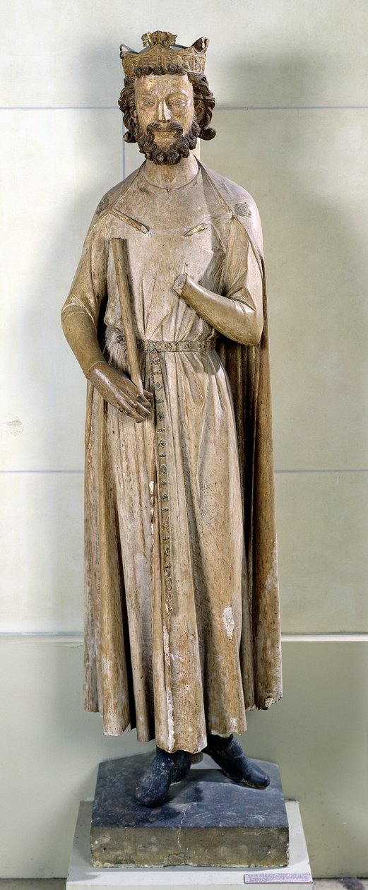 Kuningas Childebert I (497-558) Saint-Germain-des-Presin luostarista, n. 1239-44 (kalkkikivi) tekijältä French School