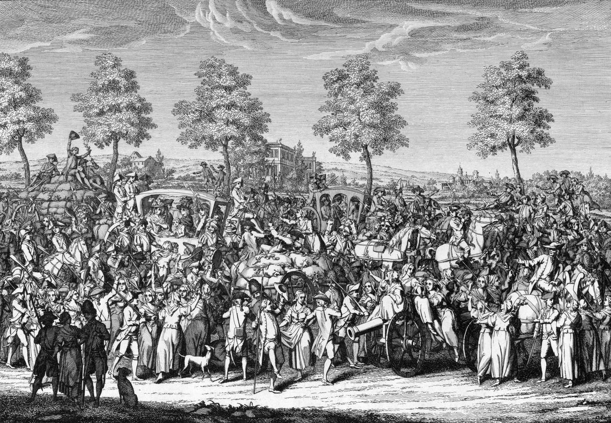 Kuningas Ludvig XVI ja kuninkaallinen perhe saapuvat Pariisiin 6. lokakuuta tekijältä French School