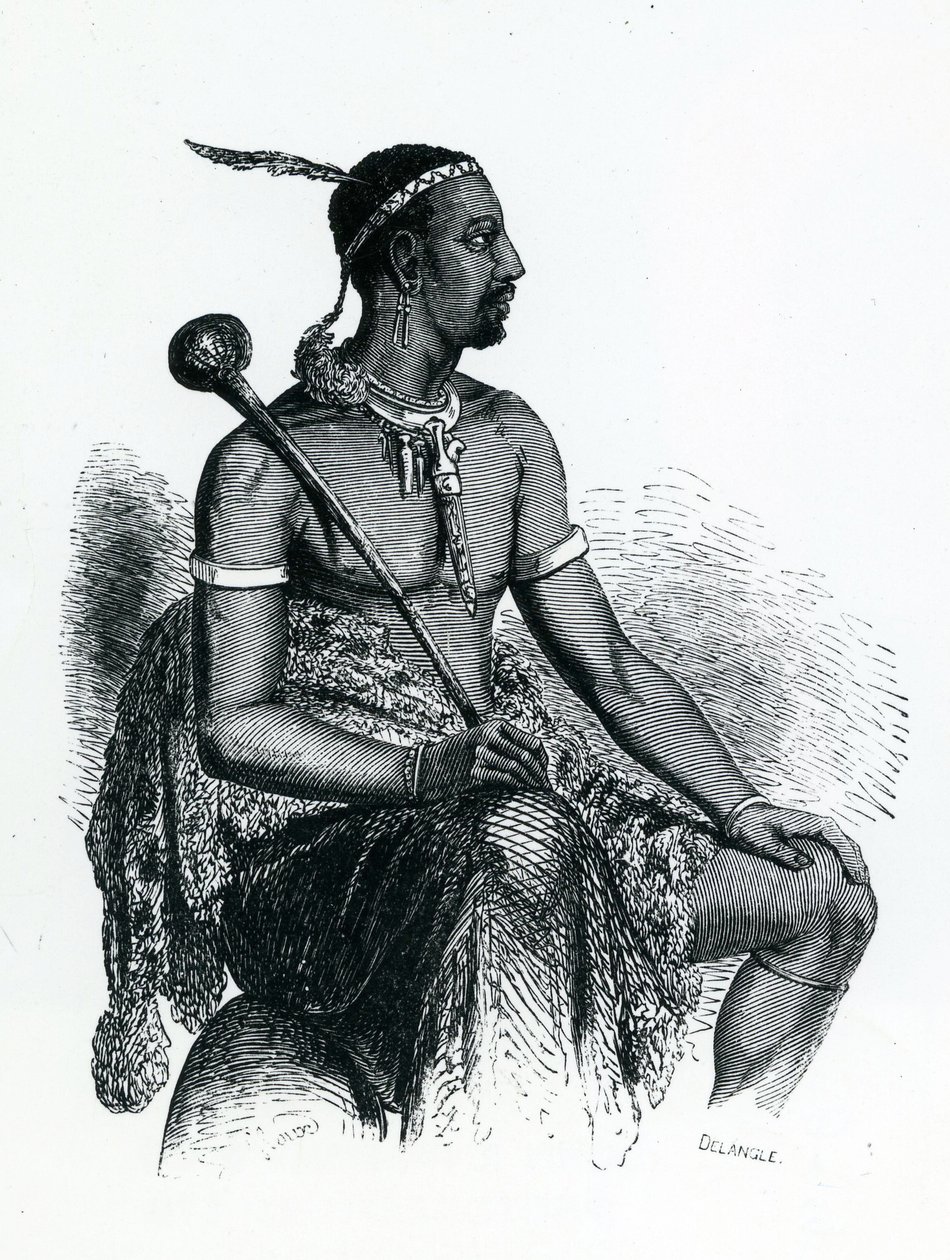King Moshoeshoe I (n. 1786-1870) 1833 (kaiverrus) tekijältä French School