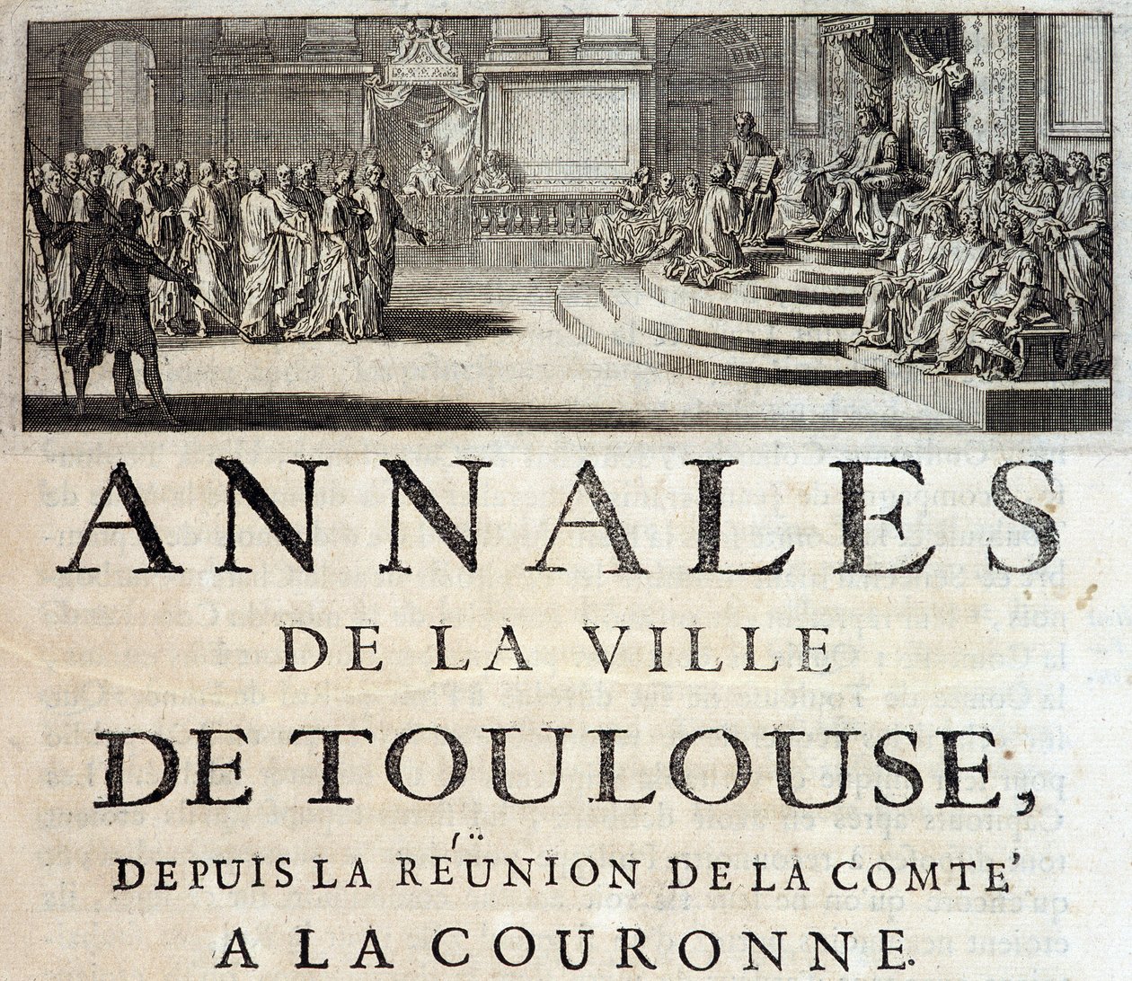 Kuningas Philippe Hardi Toulousessa vuonna 1272 teoksessa "Annales de la ville de Toulouse", kirjoittaja Germain de Lafaille, Toulouse tekijältä French School