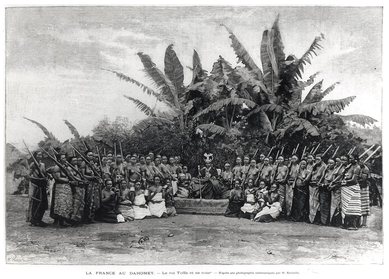 Kuningas Toffa (r.1874-1908) ja hänen hovinsa, Dahomey, 1892 tekijältä French School