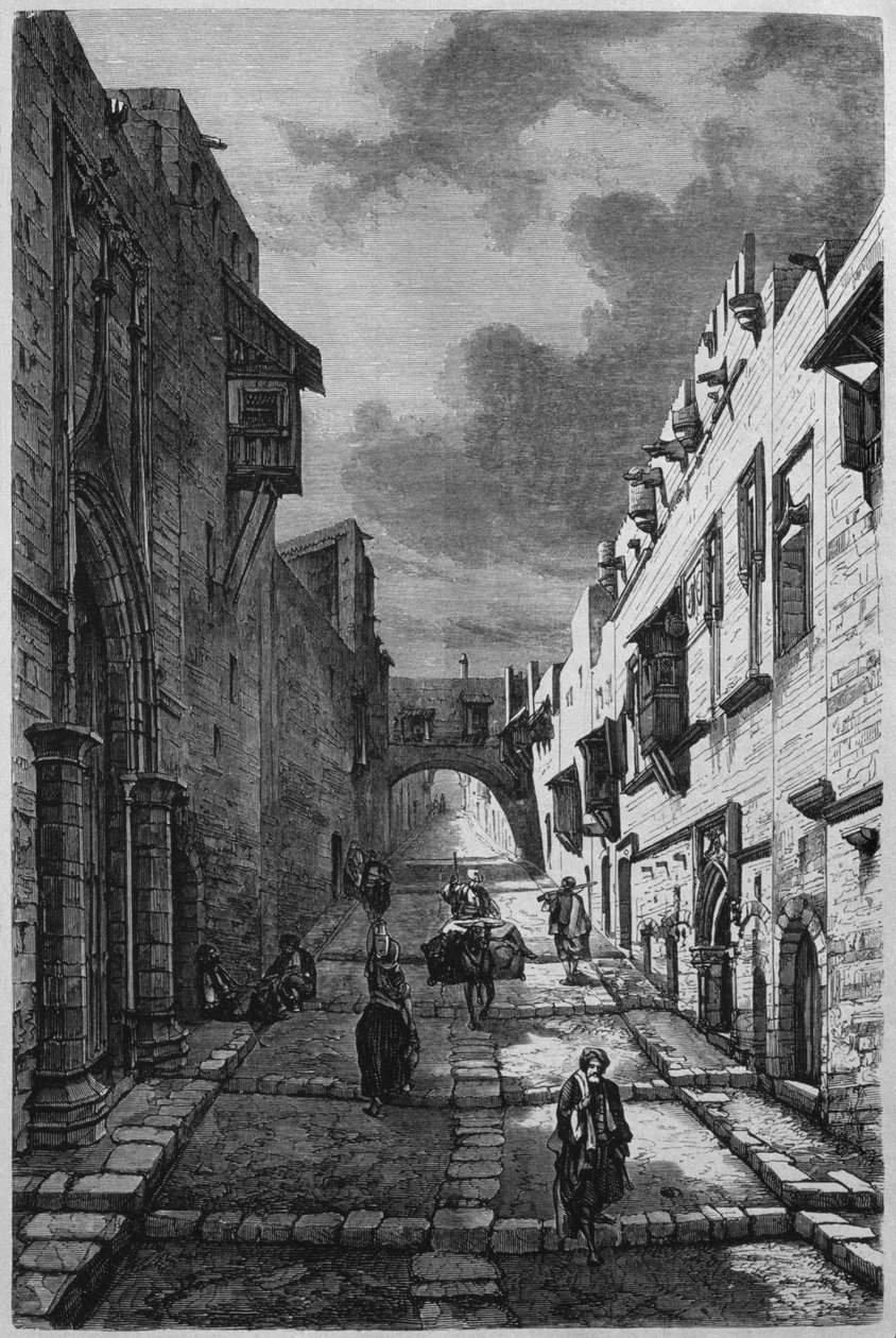 Knights Street Rodoksella, Syyriasta tänään. Matkustaa Foinikiassa, Libanonissa ja Juudeassa. Louis Charles Emile Lortetin 1875-1880, 1884 (bw-kaiverrus) tekijältä French School