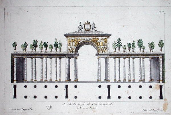 Riemukaari du Pont Tournant (väri litho) tekijältä French School