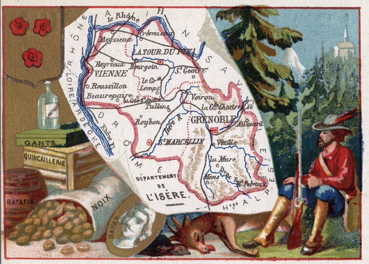 Isere (38), Rhône-Alpes (Rhône Alpes), Ranska. Käsine, laitteisto, ratafia, pähkinät. Muotokuva Pierre Terrail LeVieux