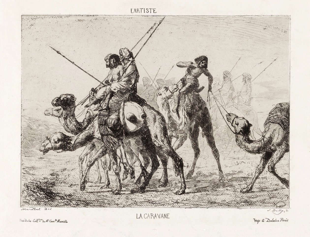 La Caravane, l"Artiste, pub. 1800-luvun loppu (litografia) tekijältä French School