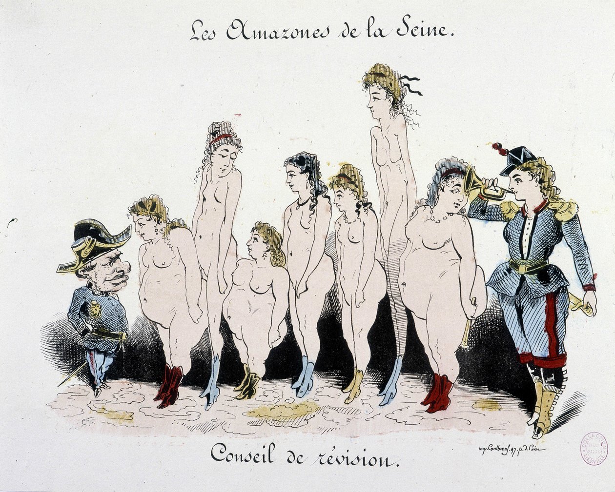 Kommuuni: Seinen Amazonien tarkistuslautakunta - piirros, Musee Carnavalet tekijältä French School