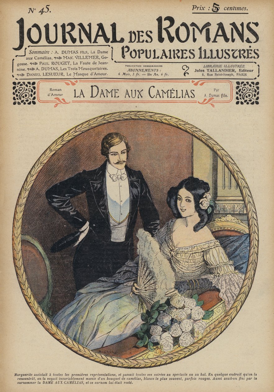 Alexandre Dumas fils:n La Dame Aux Camelias (väriliitos) (väriliitos) tekijältä French School