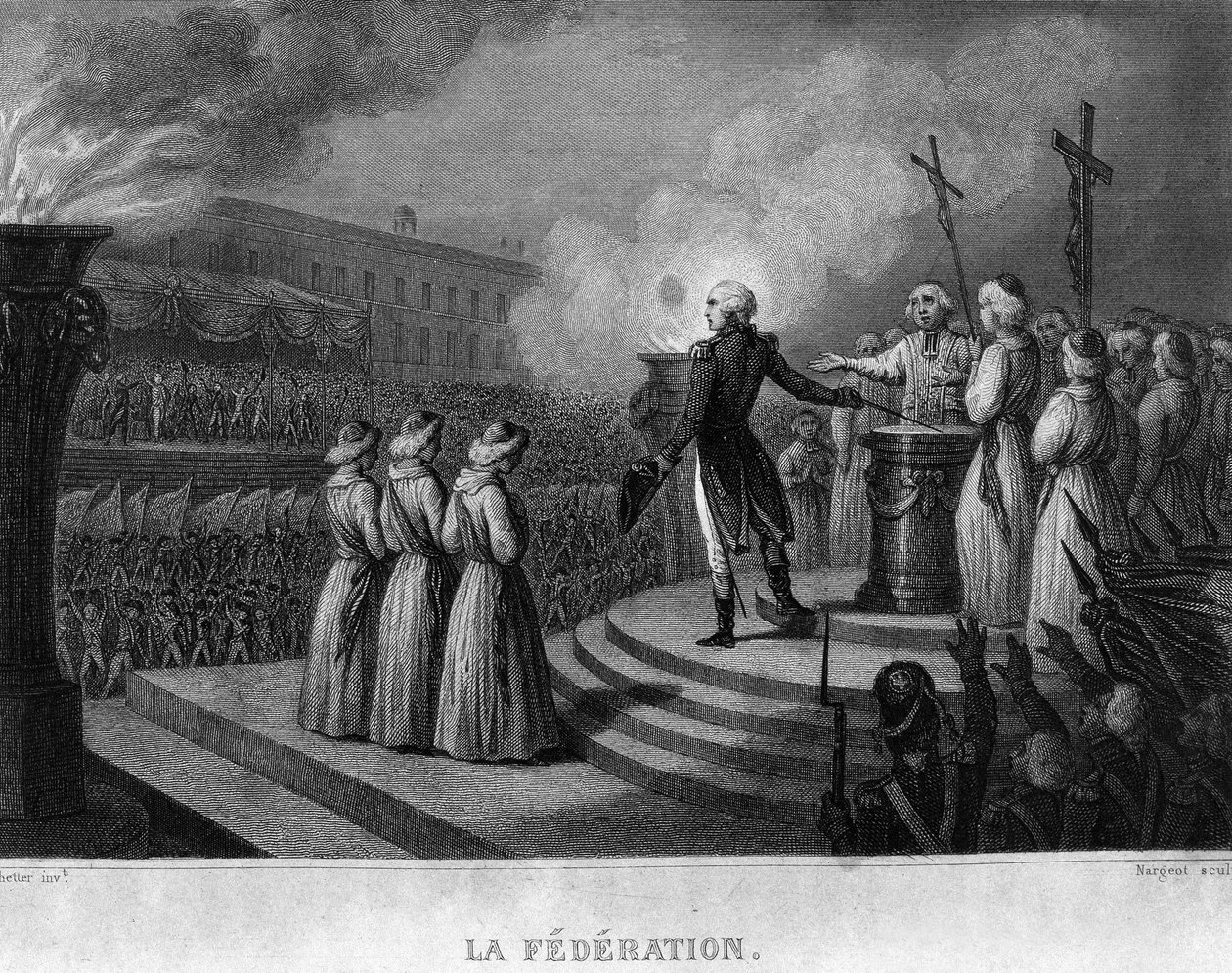 La Fédération (14. heinäkuuta 1790), Bastillen vannomisen vuosipäivä: perustuslain vala - Thiersin ""Revolution francaise" -kirjassa. 1800-luvulla tekijältä French School