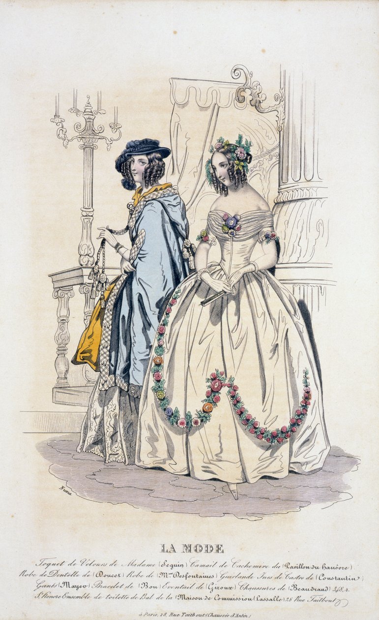 La Mode: Mainos 1800-luvun naisten muotista tekijältä French School