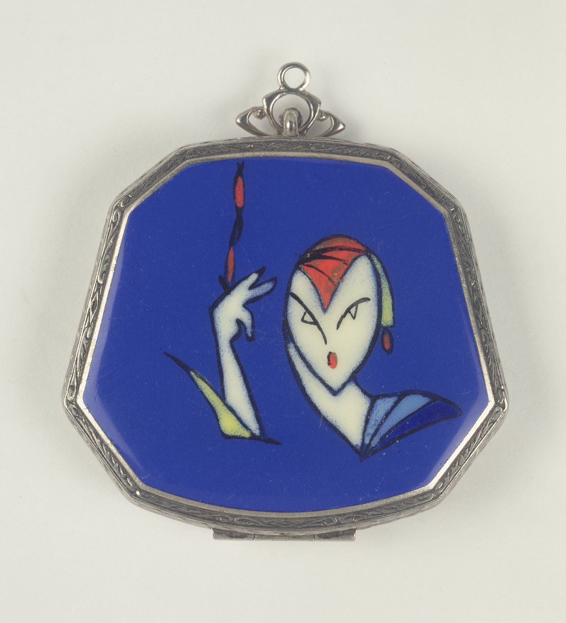 La Mode Femme Fatale Powder Compact, ranska, 1920-30 (emali) tekijältä French School