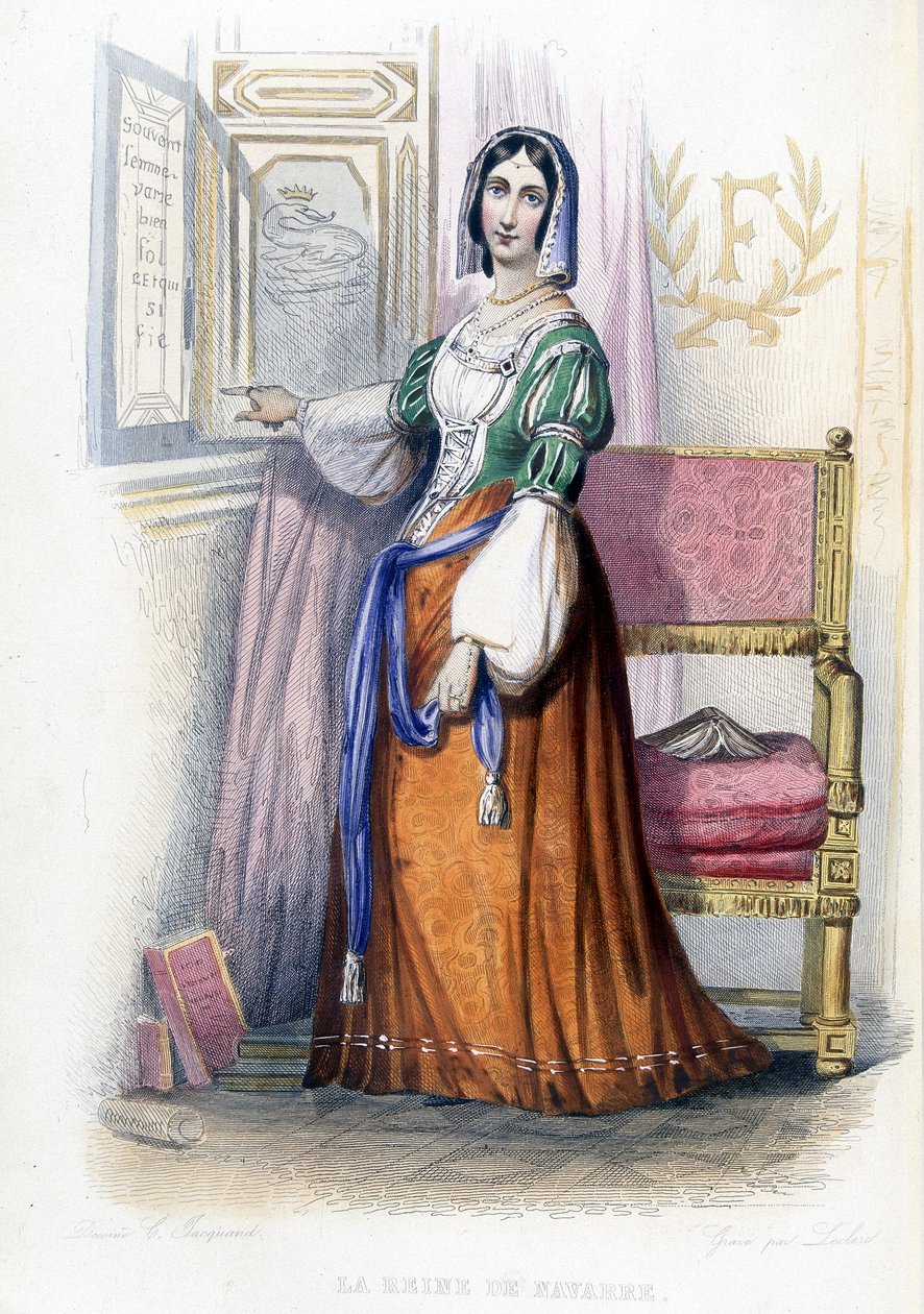 Navarran kuningatar (Margarita?) - teoksessa "" Le Plutarque francais"", toim. Mennechet tekijältä French School
