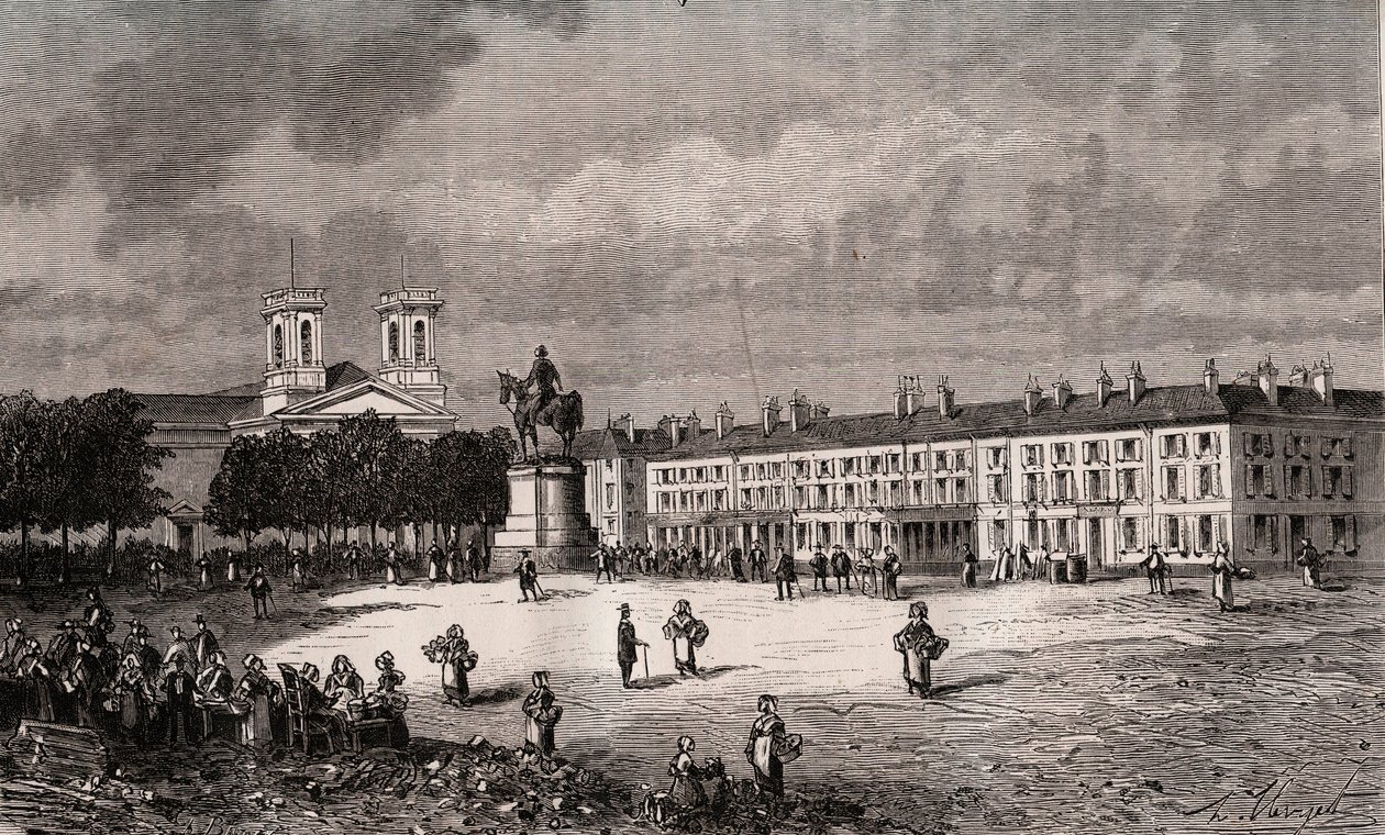 La Roche-sur-Yon (La Roche sur Yon) - Pays de la Loire - paikka Napoleon - kaiverrus "France illustrée: maantiede, historia, tilastohallinto" V.-A. Maltaanruskea. 1884 tekijältä French School