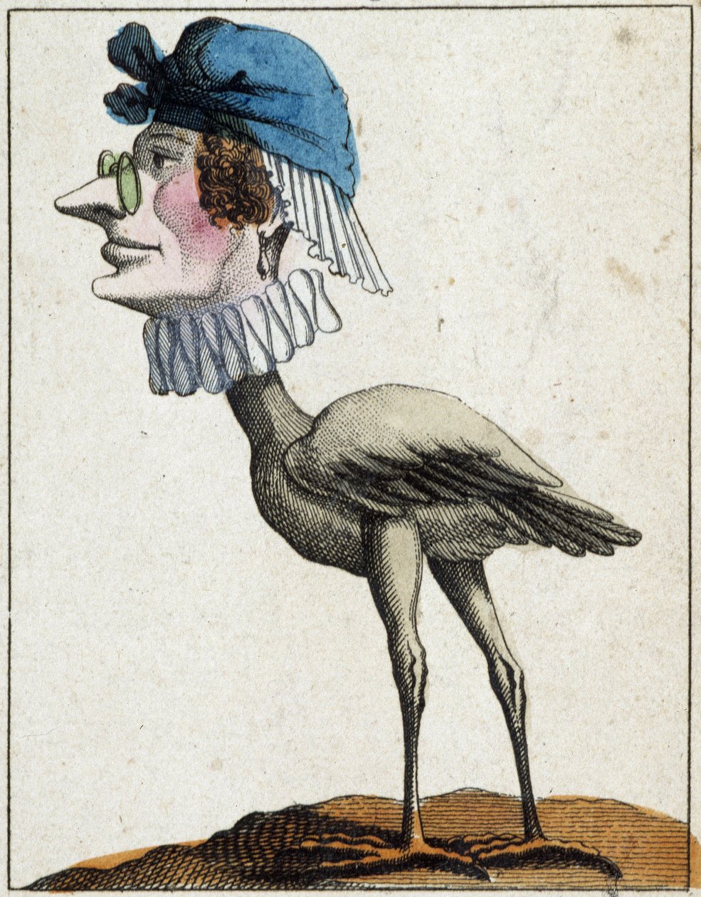 La Stork in Caricature, tutkimus hahmosta "haihtuva hahmo" sd. 19., suosittuja kuvia. tekijältä French School