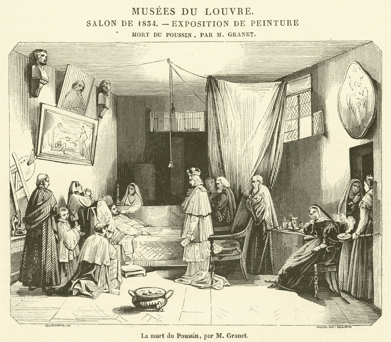 Poussinin kuolema (kaiverrus) tekijältä French School
