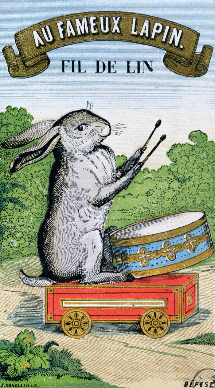 Etiketti Au Fameux Lapin -merkkiselle pellavalangalle tekijältä French School
