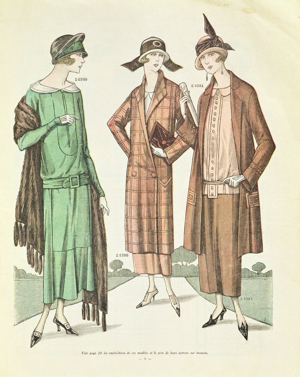 Ladies Fashion, kuvitus La Veritable Mode Francaise de Parisista, 1924 tekijältä French School