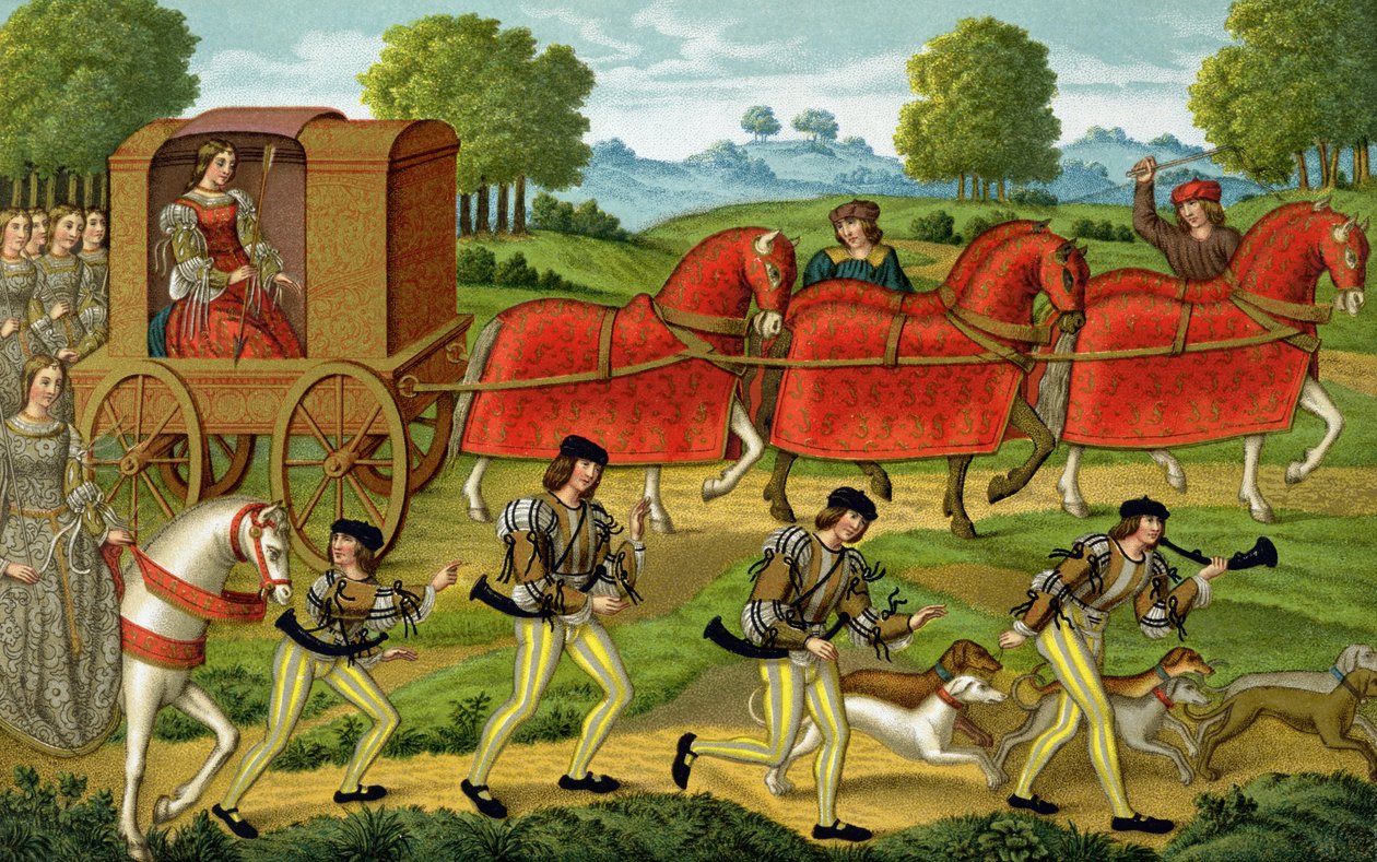Ladies Hunting, pienoismalli Ovidian kirjeiden käsikirjoituksesta tekijältä French School