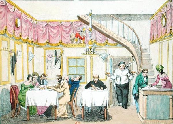 Le Boeuf a la Mode, rue Valois, Paris, Le Gout du Jour, n. 1830 (katso myös 175977) tekijältä French School