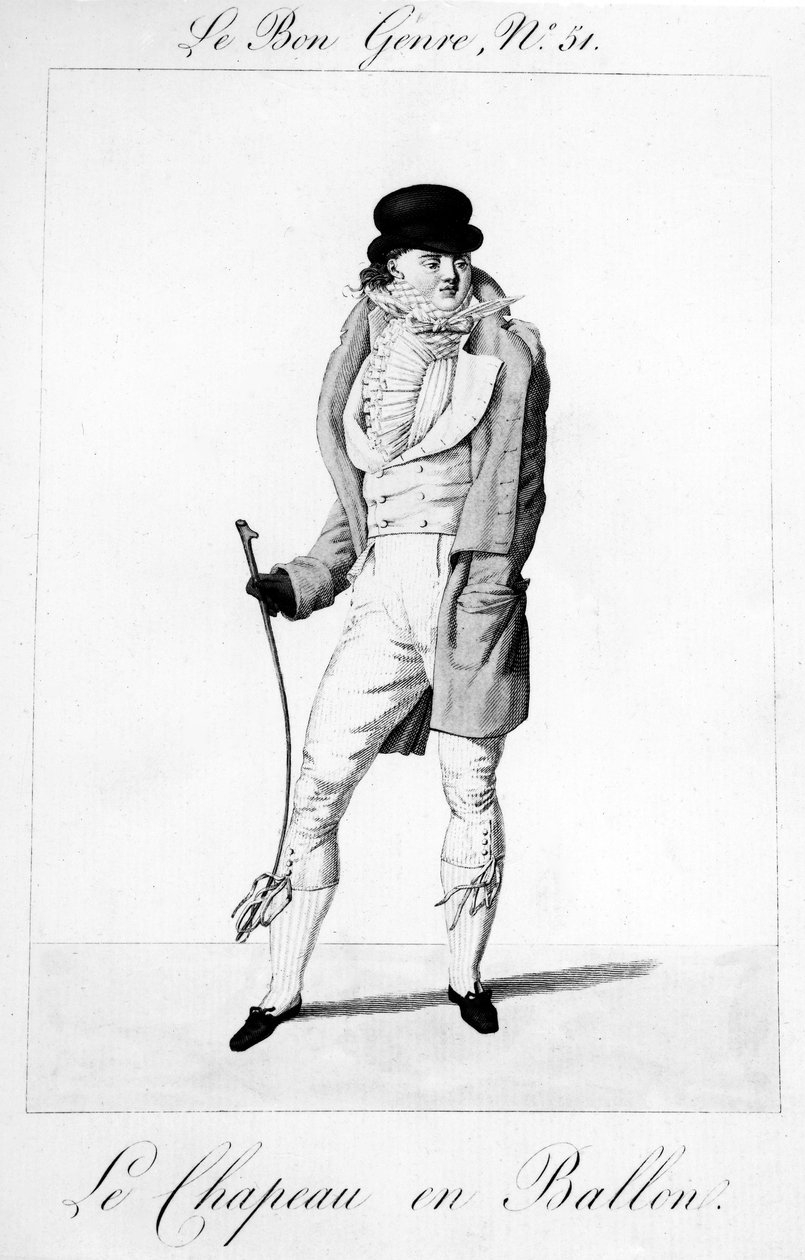 Le Bon Genre - Le Chapeau en Ballen, julkaisija Pierre La Mesangere, 1812-1813 tekijältä French School