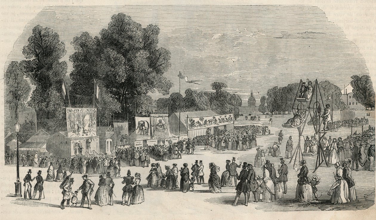 Le Carre Marigny kesäkuussa 1848 Pariisissa - Kaiverrus "Tableau-de-Paris" Edmond Texier 1852 tekijältä French School