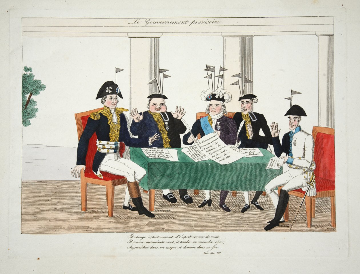 Le Gouvernement Provisoire, pubi. 1814 (käsinvärinen kaiverrus) tekijältä French School