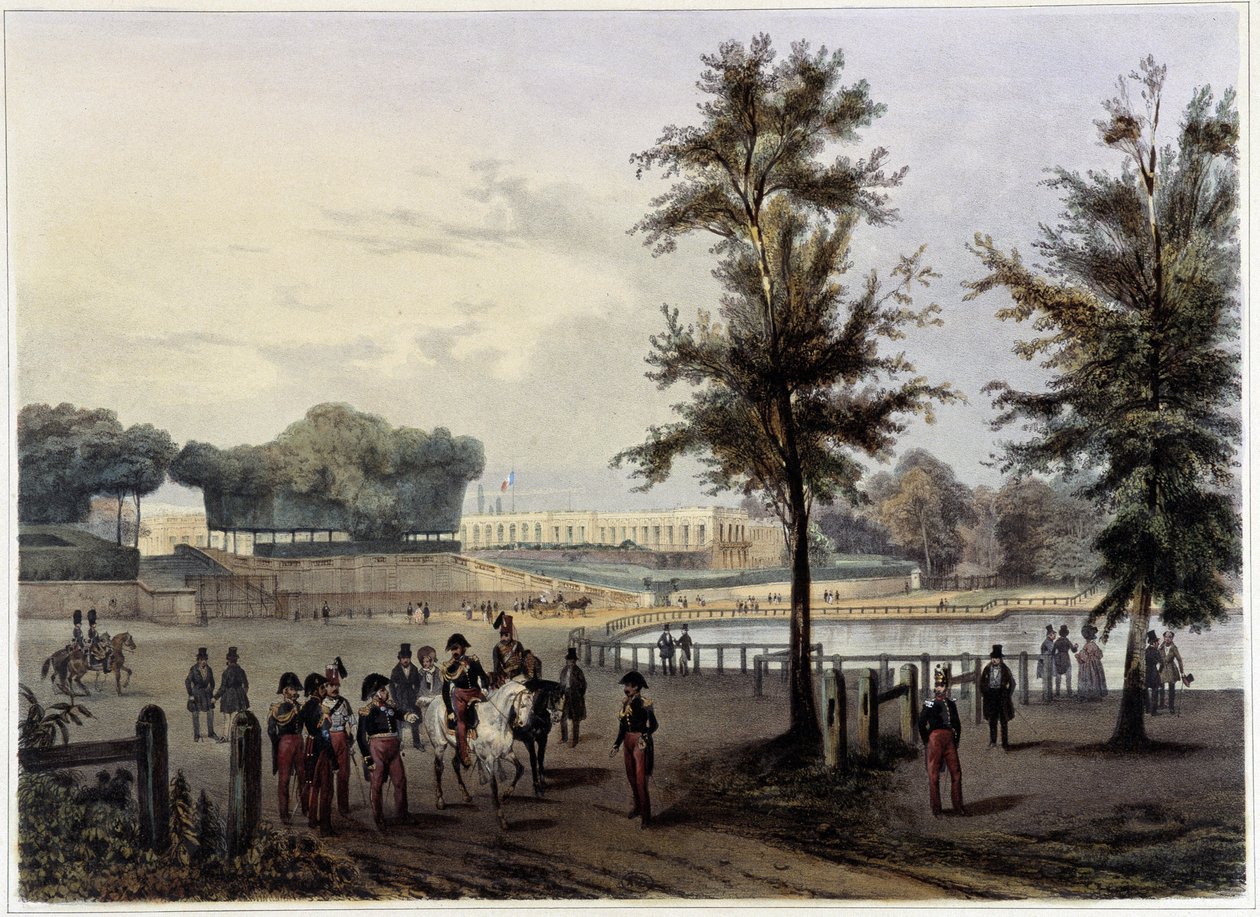 Le Grand Trianon à Versailles - teoksessa "Promenade dans Paris et ses environs", suunnittelijat Jacottet ja Benoist, n. 1840. tekijältä French School