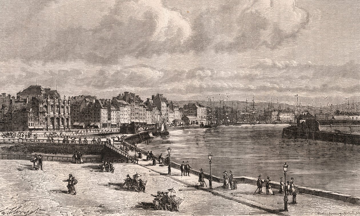 Le Havre - Normandie - kaiverrus "La France illustree: maantiede, historia, hallintotilastot" V.A. Maltaanruskea. 1884 tekijältä French School