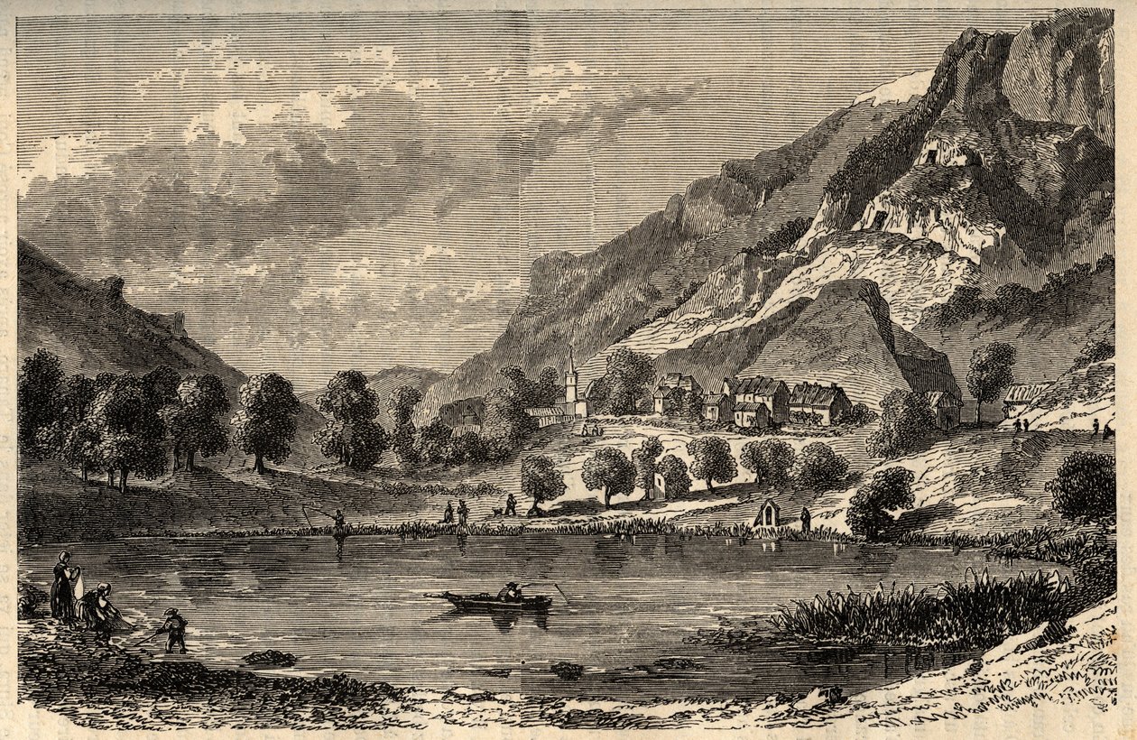 Le Lauzet-Ubaye - Le lac du Lauzet - kunta Alpes-de-Haute-Provencen departementissa Kaakkois-Ranskassa - kaiverrus "" PATRIE"" - PECTUREQUIREQUE RANSKAN KUVAUS 6 NITEESSÄ LUCIEN HUARD - 1800-luvun loppu tekijältä French School